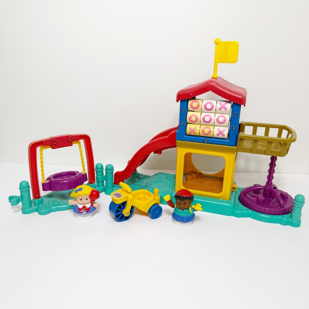 Fisher-Price Little People Fun Sounds Playground Playset Slide Flag